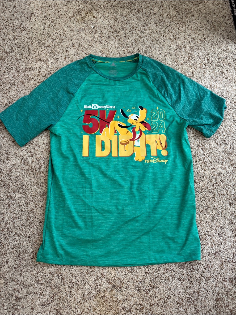 Disney Teal '5K I Did It!' Kids Performance Tee with Pluto Graphic